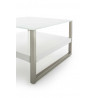 Table basse carrée industrielle en verre blanc mat Cesario