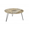 Table basse ronde industrielle en manguier Anapurna