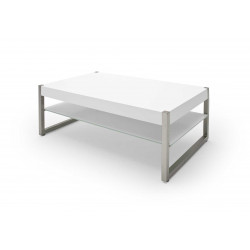 Table basse moderne laqué blanc mat Alesio