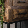 Table de chevet vintage en bois recyclé et métal Ariane