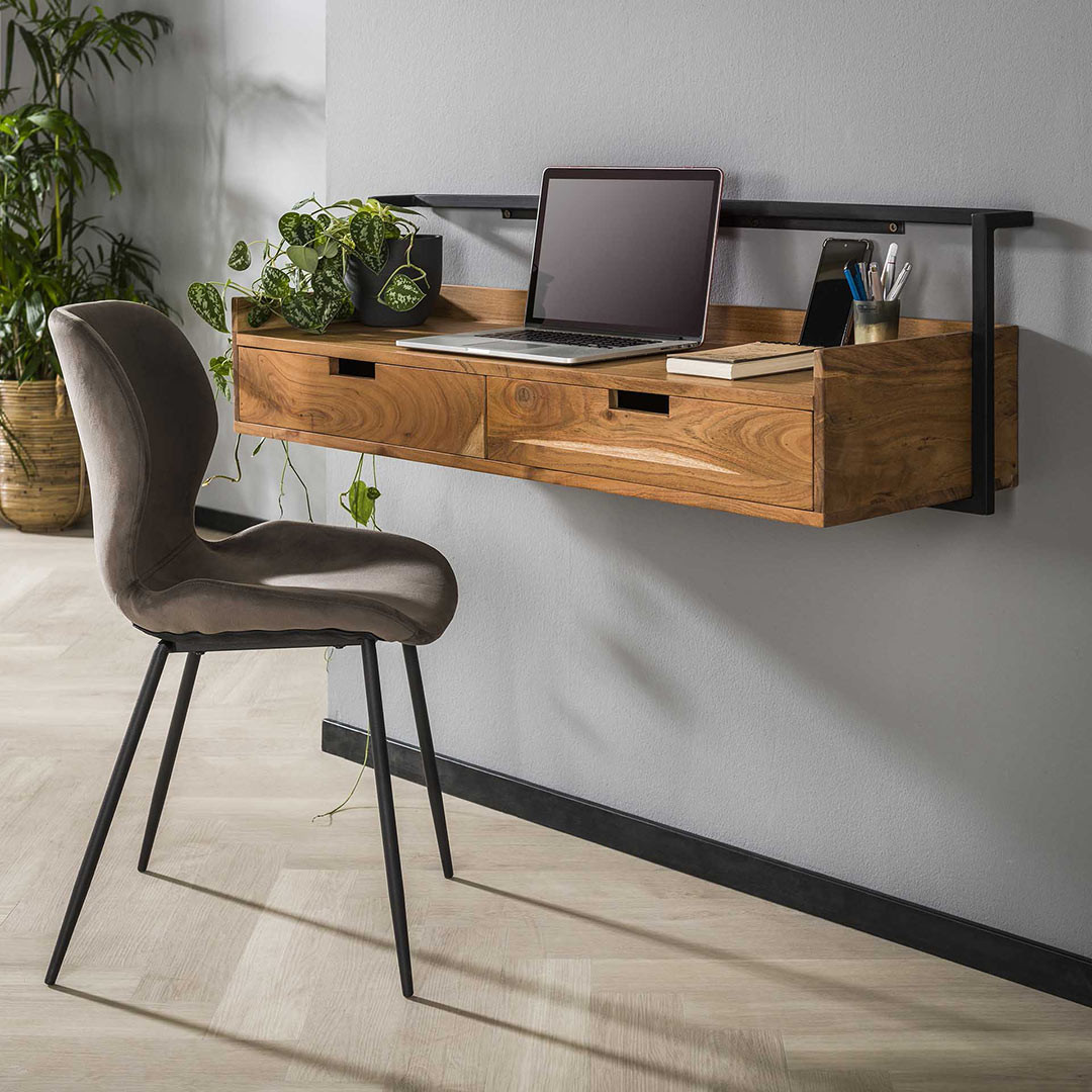 Bureau style industriel loft métal et bois