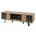 Meuble TV industriel 156 cm chêne/noir Nixon