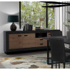 Buffet/bahut style indutriel 220 cm chêne/noir Auxerre