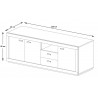 Buffet/bahut style indutriel 220 cm chêne/noir Auxerre