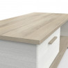 Table basse style campagne chêne/blanc structuré Raphaella