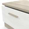 Table basse style campagne chêne/blanc structuré Raphaella