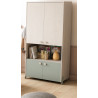 Armoire enfant style scandinave chêne clair/vert Venezia