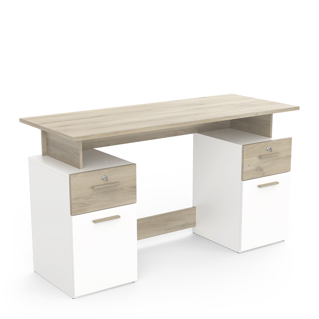 Bureau design blanc laqué pour une décoration chic et contemporaine