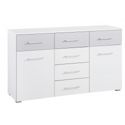 Commode adulte moderne 140 cm blanc/gris Preston