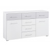 Commode adulte moderne 140 cm blanc/gris Preston