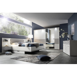 Chambre adulte moderne blanc/gris Preston