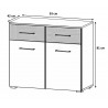 Commode adulte moderne 93 cm blanc/gris Preston