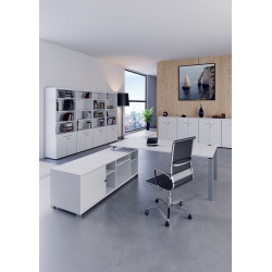 Bureau de direction moderne blanc sur meuble Tenerife