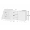 Buffet/bahut moderne 220 cm Alienor
