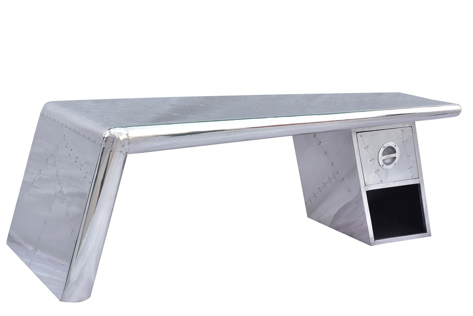 Table basse industrielle bois et aluminium Fly