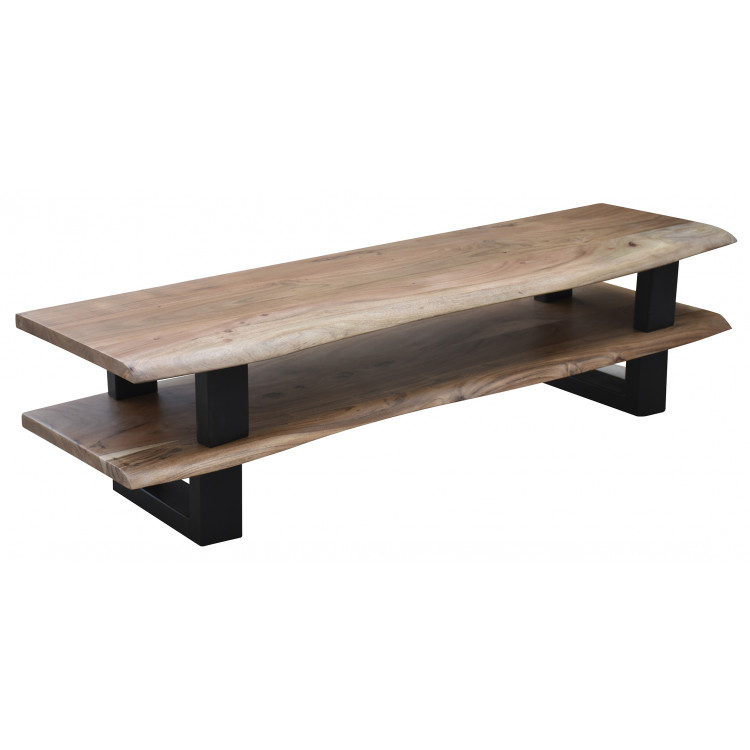 Meuble TV style nature 140 cm en acacia Azalée