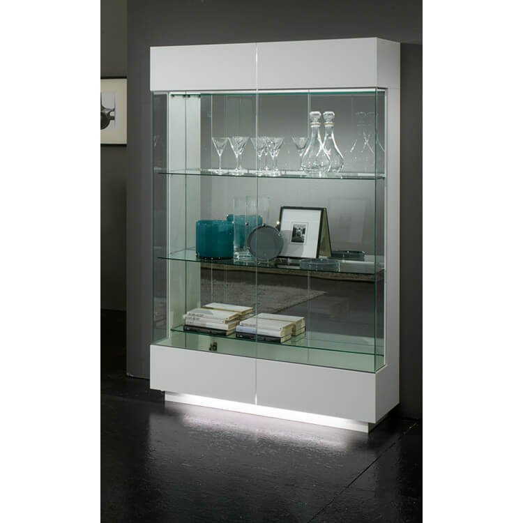 Vitrine 2 portes design laquée blanche Bianca