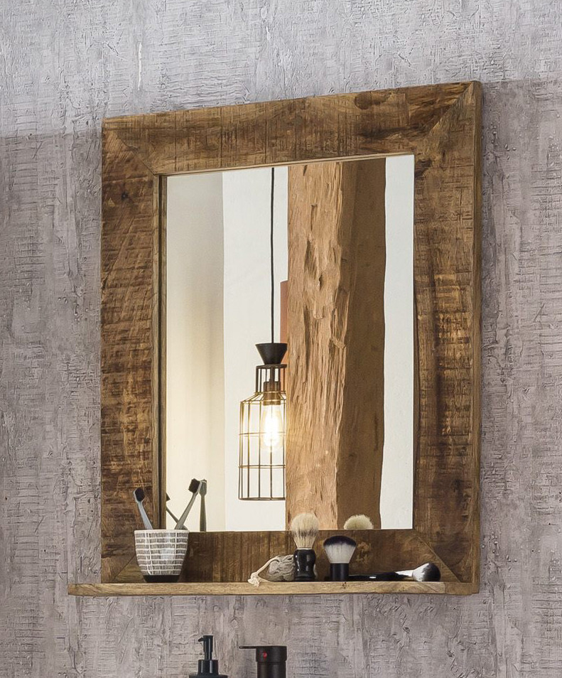 Miroir de salle de bain en bois de manguier massif Mystic