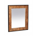 Miroir rectangulaire industriel en bois de manguier massif naturel Allister