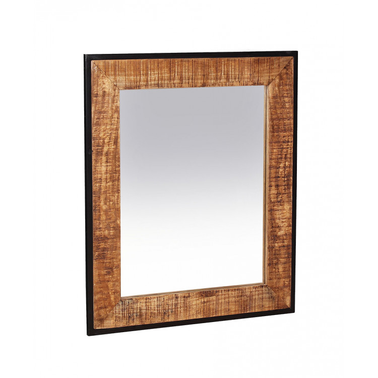 Miroir rectangulaire industriel en manguier naturel Allister