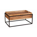 Table basse rectangulaire industrielle en bois de manguier massif naturel Allister