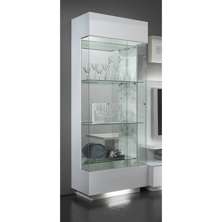 Vitrine 1 porte design laquée blanche Bianca