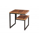 Table basse industrielle en bois de manguier massif naturel Allister