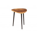 Table basse industrielle H 37 cm en bois de manguier massif naturel Allister