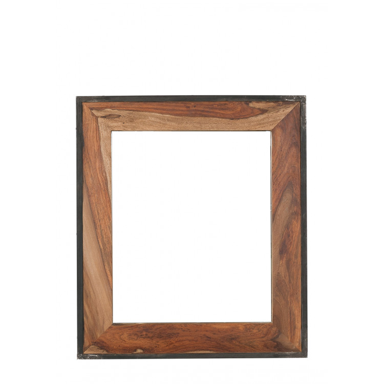 Miroir rectangulaire industriel en acacia Pamela