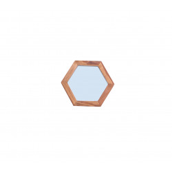 Miroir hexagonal en acacia naturel Pamela