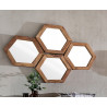Miroir hexagonal en acacia naturel Pamela