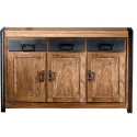 Buffet/bahut industriel 140 cm en acacia massif Pamela