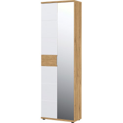 Armoire d'entrée moderne chêne/blanc brillant Regina