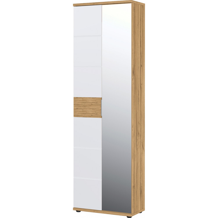 Armoire d'entrée moderne chêne/blanc brillant Regina