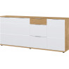 Buffet/bahut moderne 192 cm chêne/blanc brillant Regina