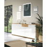 Buffet/bahut moderne 192 cm chêne/blanc brillant Regina