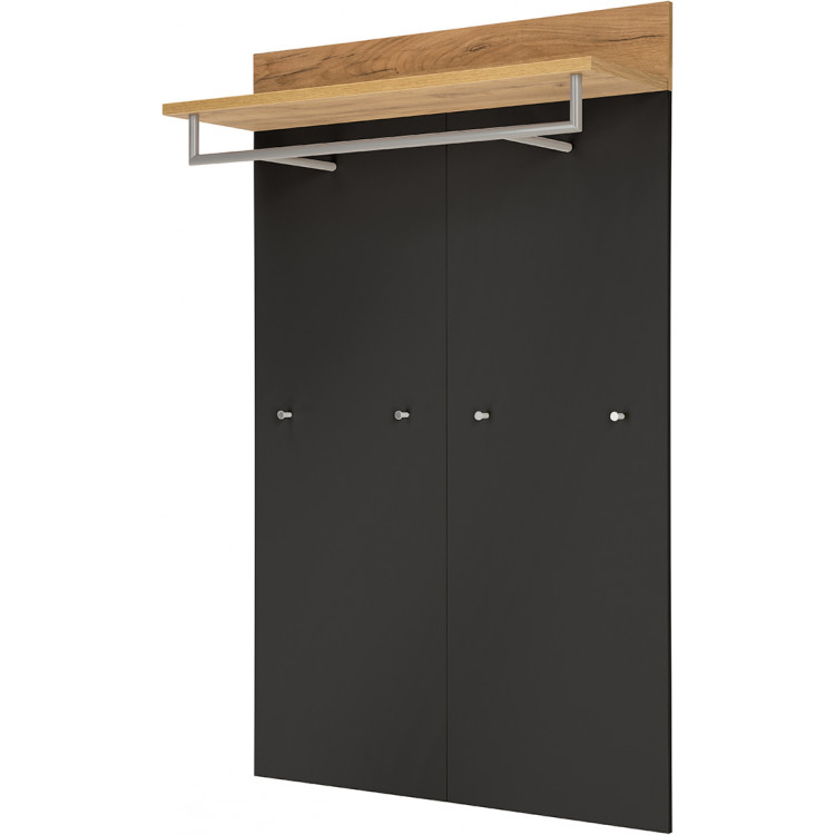 Vestiaire mural contemporain chêne/graphite Woody