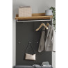 Vestiaire mural contemporain chêne/graphite Woody
