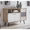 Buffet/bahut style scandinave 107 cm chêne/imprimé Mayline