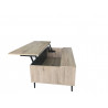 Table basse ajustable style scandinave chêne/anthracite Mayline