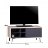 Meuble TV style scandinave 98 cm chêne/anthracite Mayline