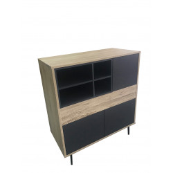 Meuble de rangement style scandinave 78 cm chêne/anthracite Mayline