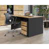 Bureau droit contemporain chêne/graphite Oleron