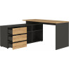 Bureau d'angle contemporain chêne/graphite Oleron