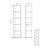 Etagère de bureau contemporaine H 197 cm coloris graphite Oleron