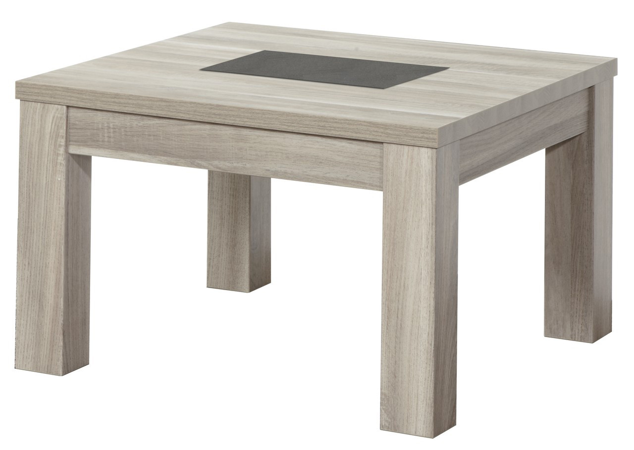Table basse carrée contemporaine chêne gris Pittsburg
