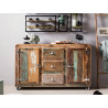 Buffet/bahut vintage 150 cm en bois massif recyclé coloré Elija