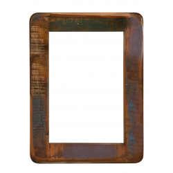 Miroir rectangulaire vintage en bois massif recyclé coloré Elija