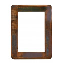 Miroir rectangulaire vintage en bois massif recyclé coloré Elija