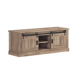 Meuble TV style industriel 155 cm chêne/noir Thalia